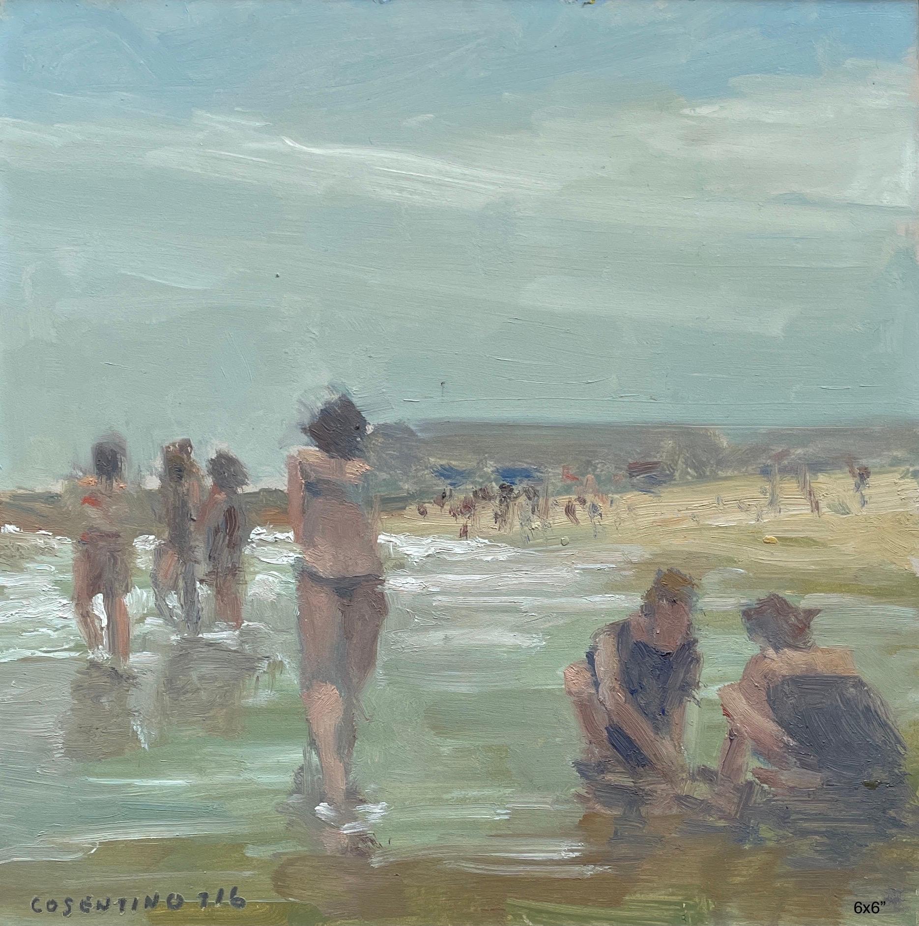Steve Cohen Landscape Painting - Beach Series (Looking for Shells)