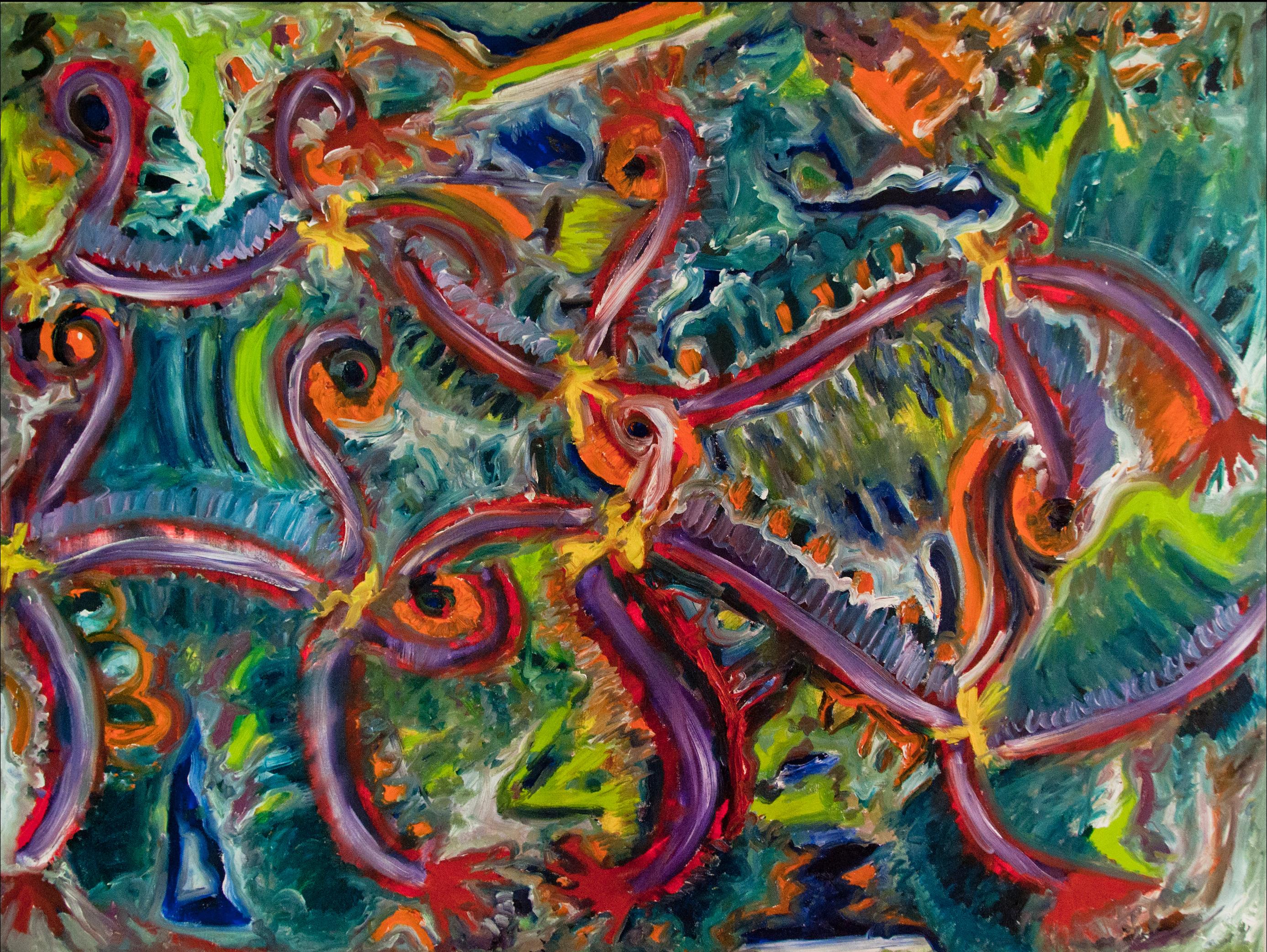 Steve Cohen Abstract Painting - Octogarden