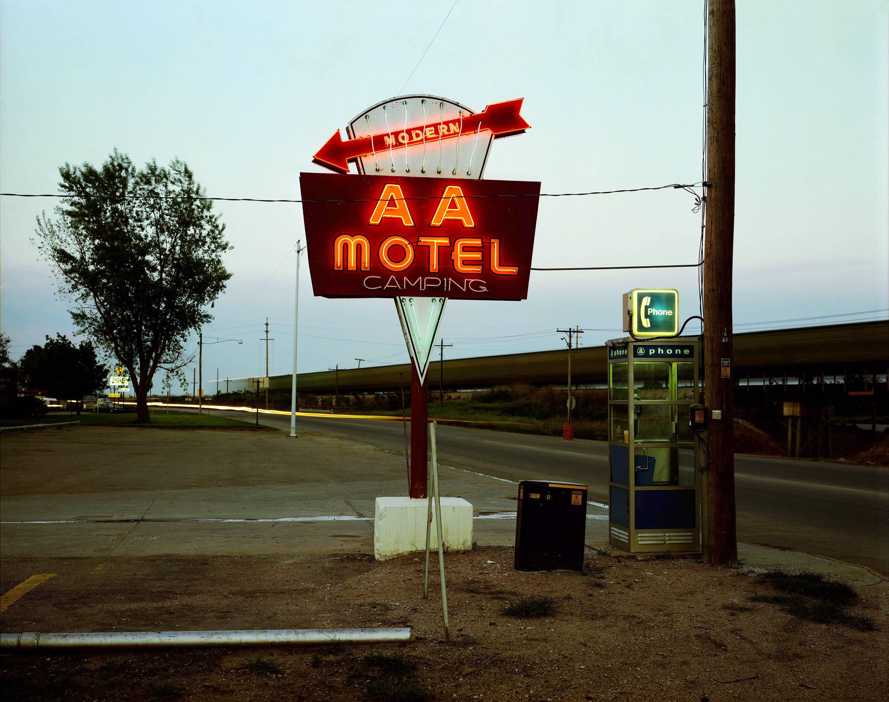 Steve Fitch Landscape Photograph - AA Motel, Holdrege, Nebraska, May 22, 1981