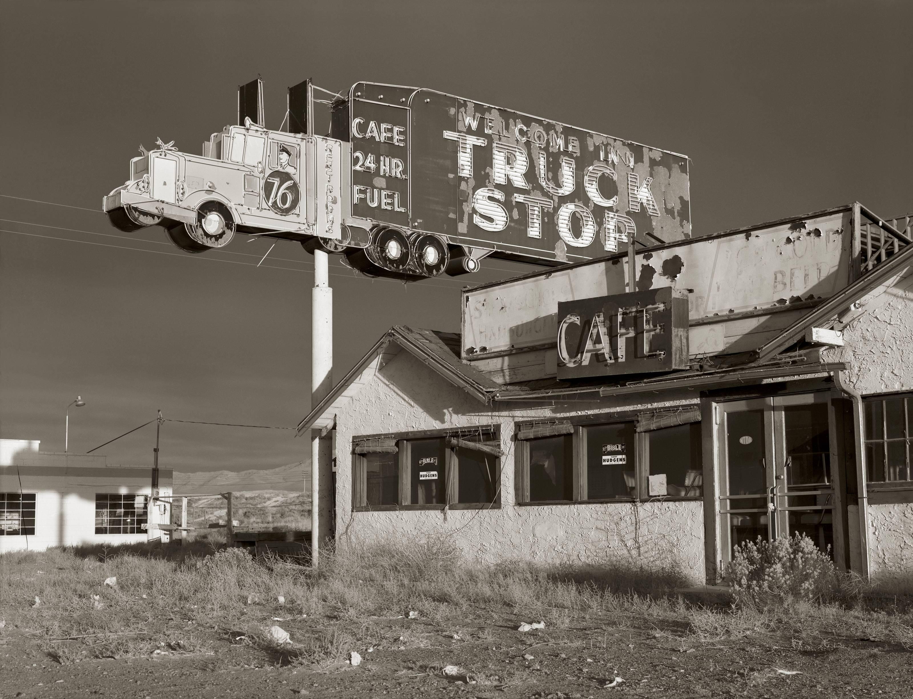 Steve Fitch Landscape Photograph - Abandoned Truck Stop, Highway I-80, Winnemucca, Nevada; 1970