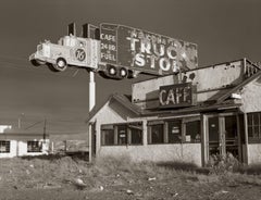 Retro Abandoned Truck Stop, Highway I-80, Winnemucca, Nevada; 1970