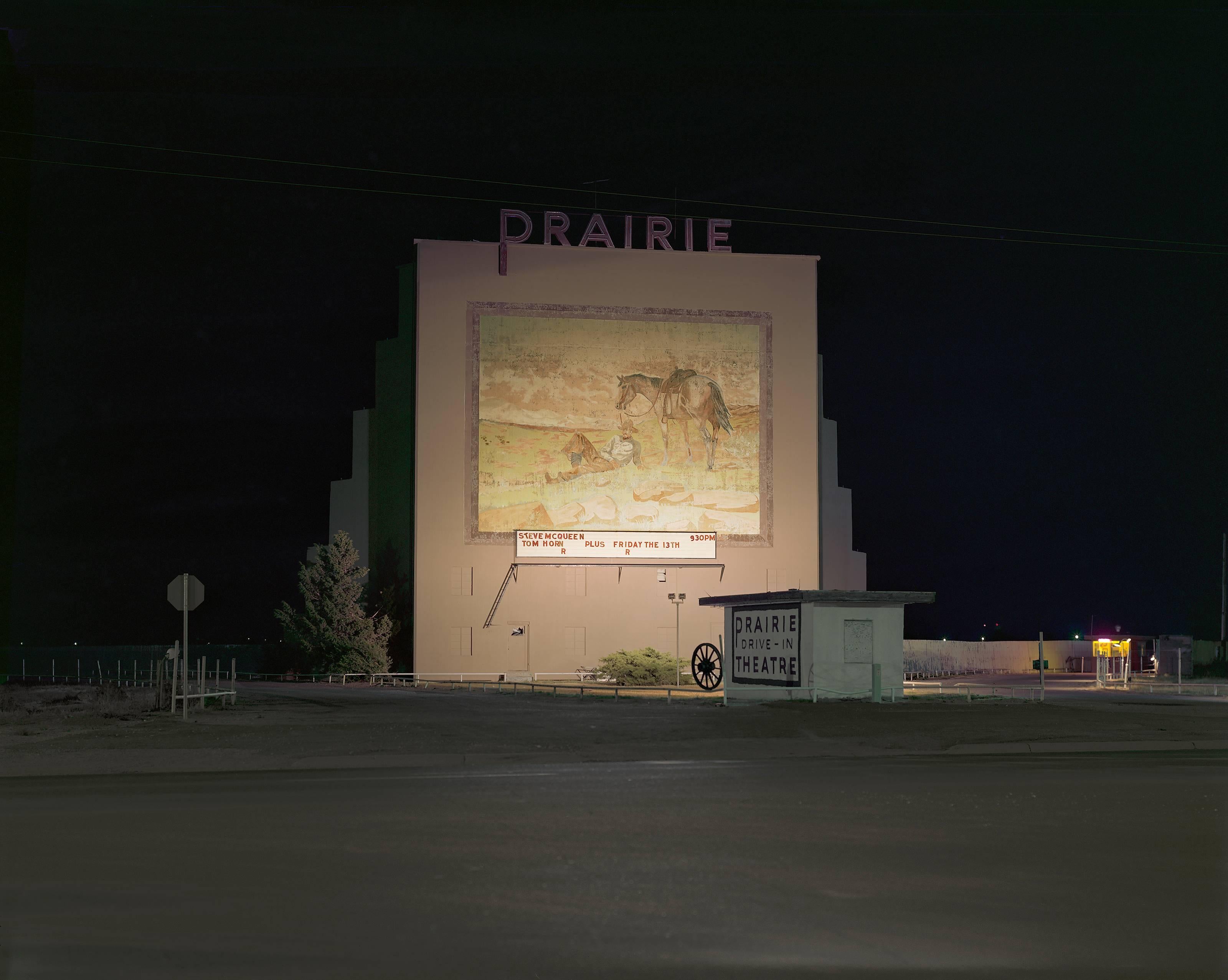 Steve Fitch Landscape Photograph - Prairie Drive-In Theater, Dumas, Texas; July, 1980