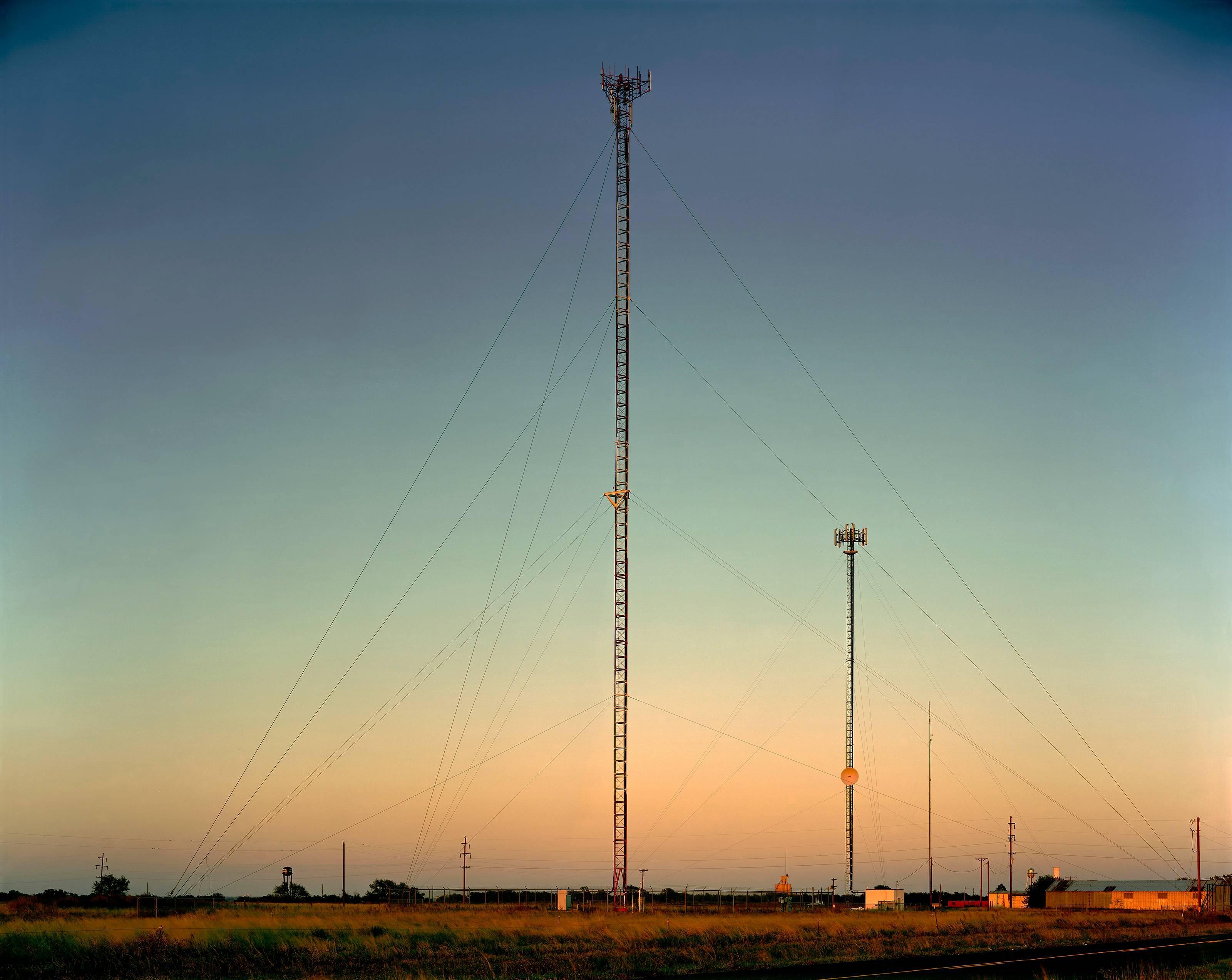 Steve Fitch Color Photograph - Radio Tower near Sudan, Texas; October 18, 2010