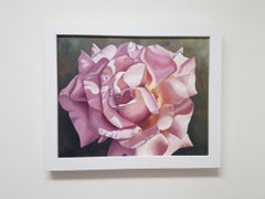 Rose - Hyper-realistic Pink Rose (Framed): Oil on Canvas