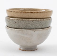 Steve Friedlander Glazed Ceramic Sake Cups, Set of 3, Signed
