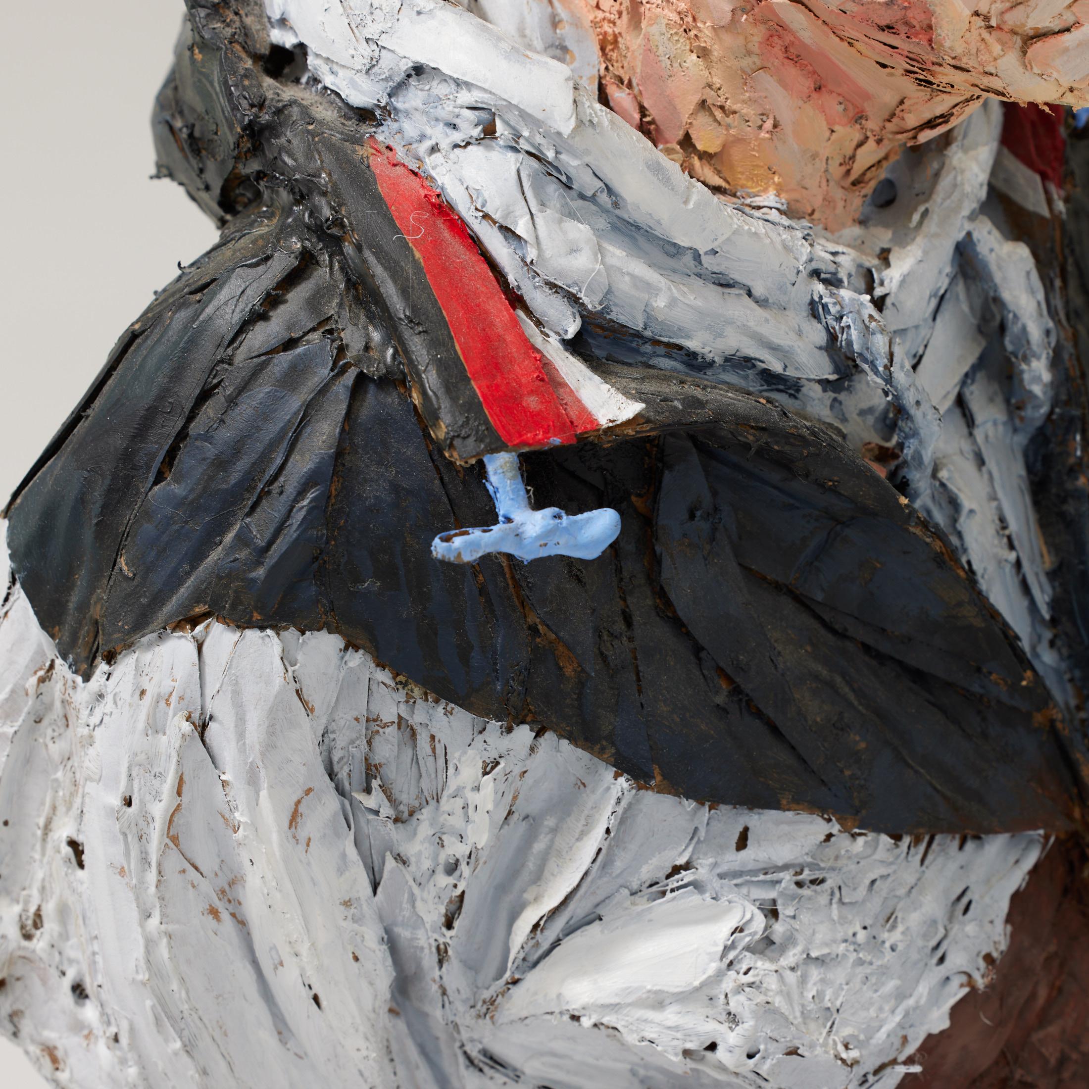 Steve Gibson, Painted Cardboard Sculpture of a Young Man, Hand-Signed, 2010 For Sale 5
