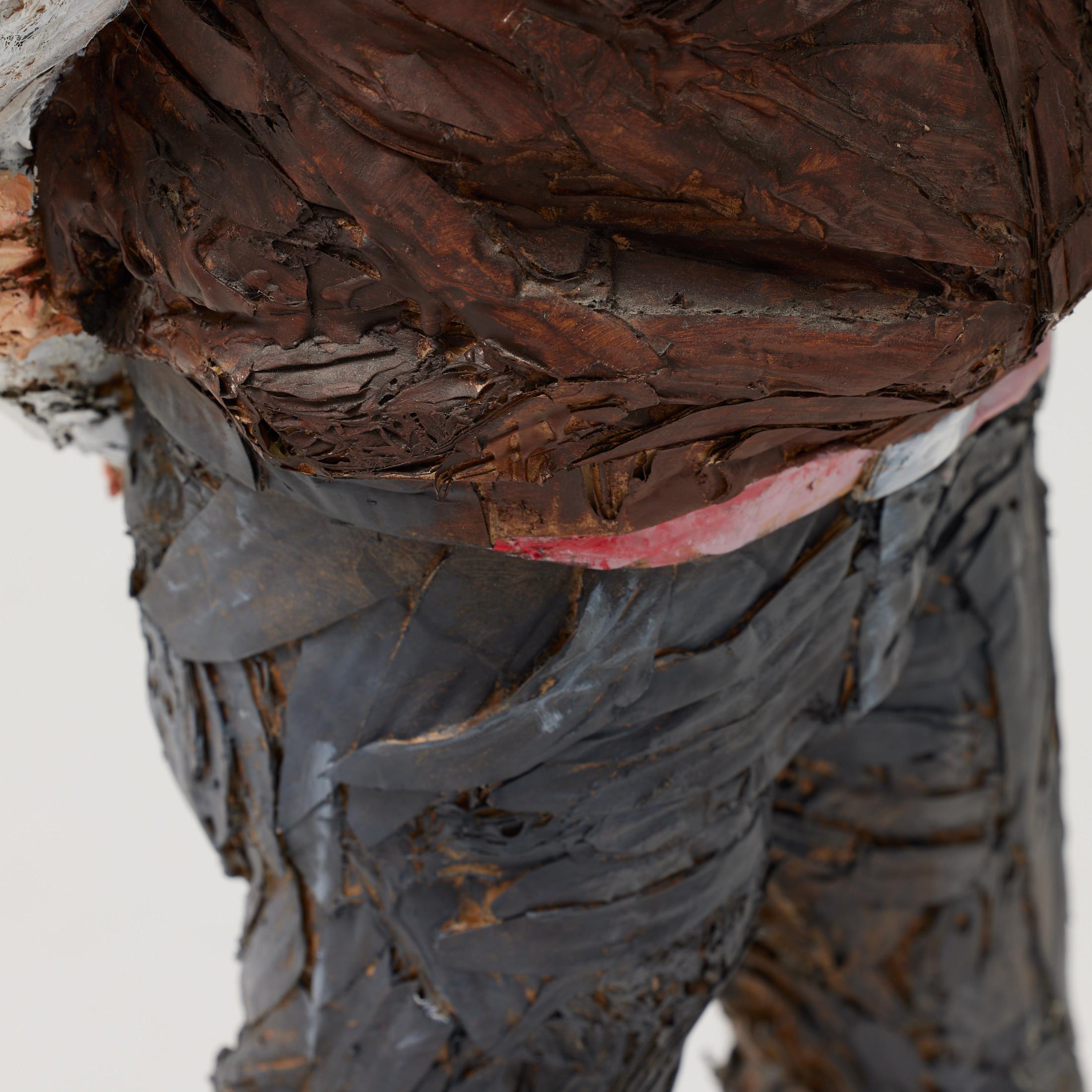 Steve Gibson, Painted Cardboard Sculpture of a Young Man, Hand-Signed, 2010 For Sale 6