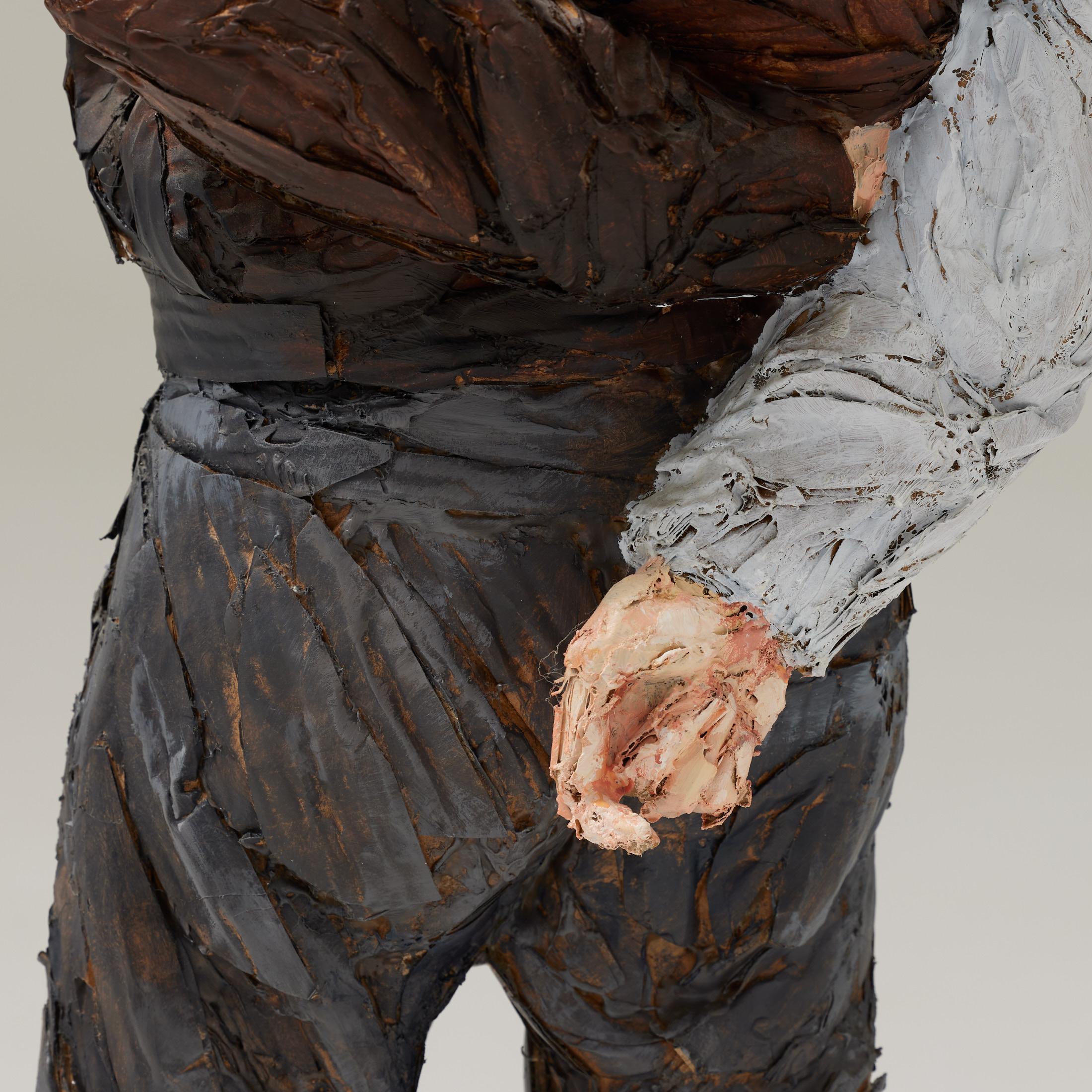 Steve Gibson, Painted Cardboard Sculpture of a Young Man, Hand-Signed, 2010 For Sale 8