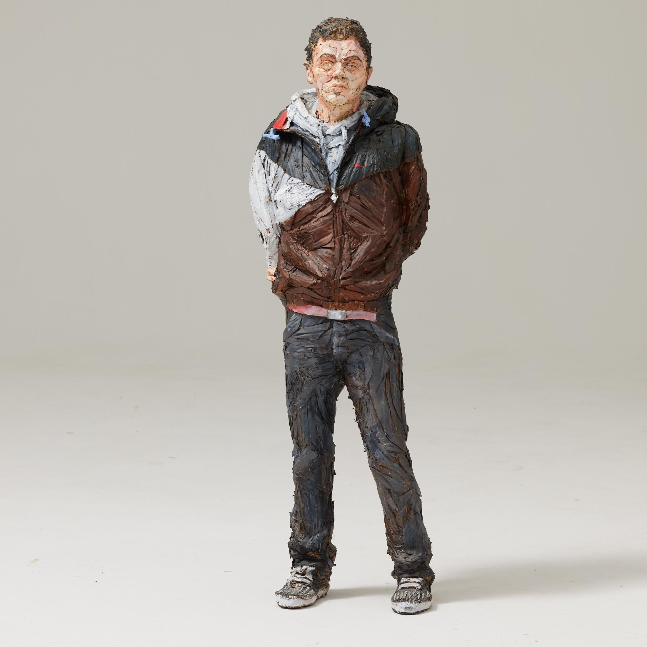 Steve Gibson, Painted Cardboard Sculpture of a Young Man, Hand-Signed, Circa 2010

Expressive figurative sculpture by British artist Steve Gibson, created circa 2010. Constructed from cardboard and hand-painted in realistic acrylic, the work depicts