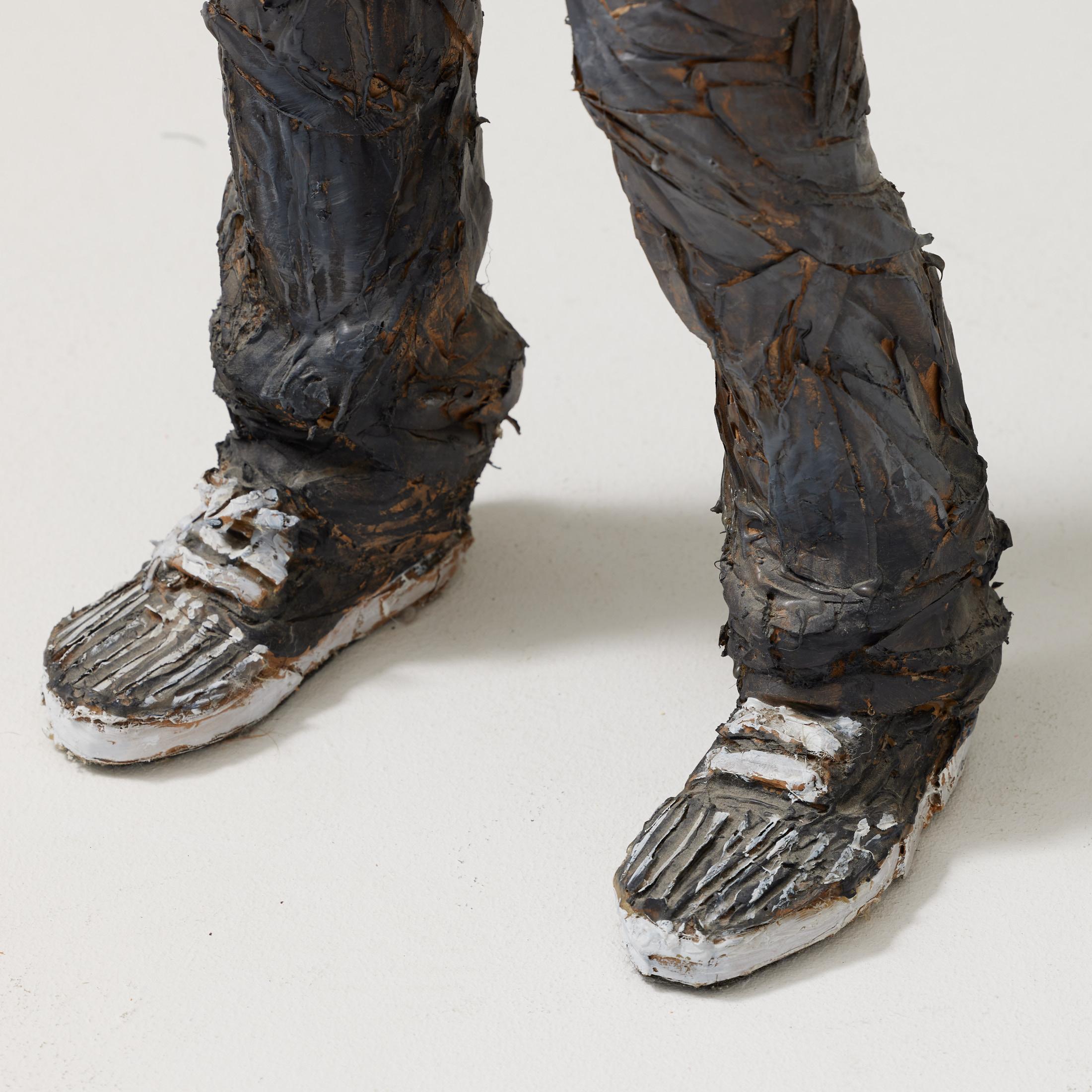 Contemporary Steve Gibson, Painted Cardboard Sculpture of a Young Man, Hand-Signed, 2010 For Sale