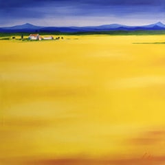 'Golden Field' Landscape, Oil Painting, Signed