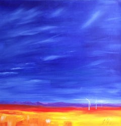 'West Wind', Large Spanish Landscape Signed Oil Painting