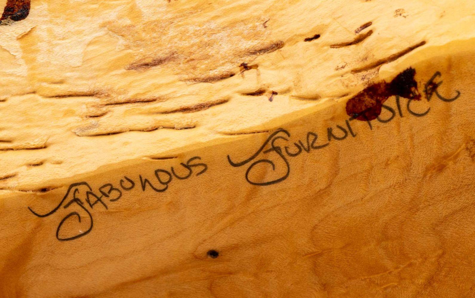 Steve Heller Live Edge Carved Maple Coffee Table For Sale 7