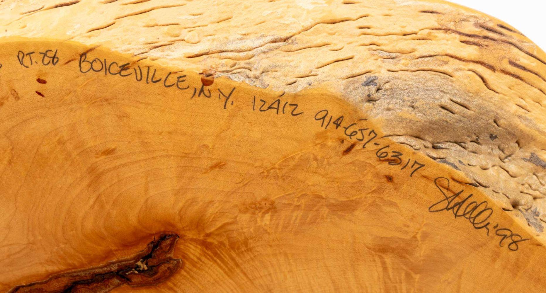 Steve Heller Live Edge Carved Maple Coffee Table For Sale 9