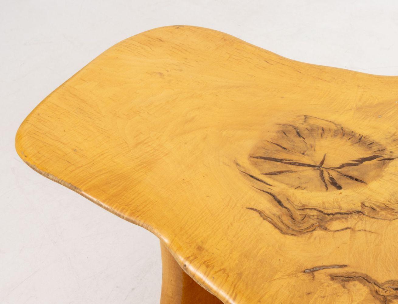 Steve Heller Live Edge Carved Maple Coffee Table For Sale 3