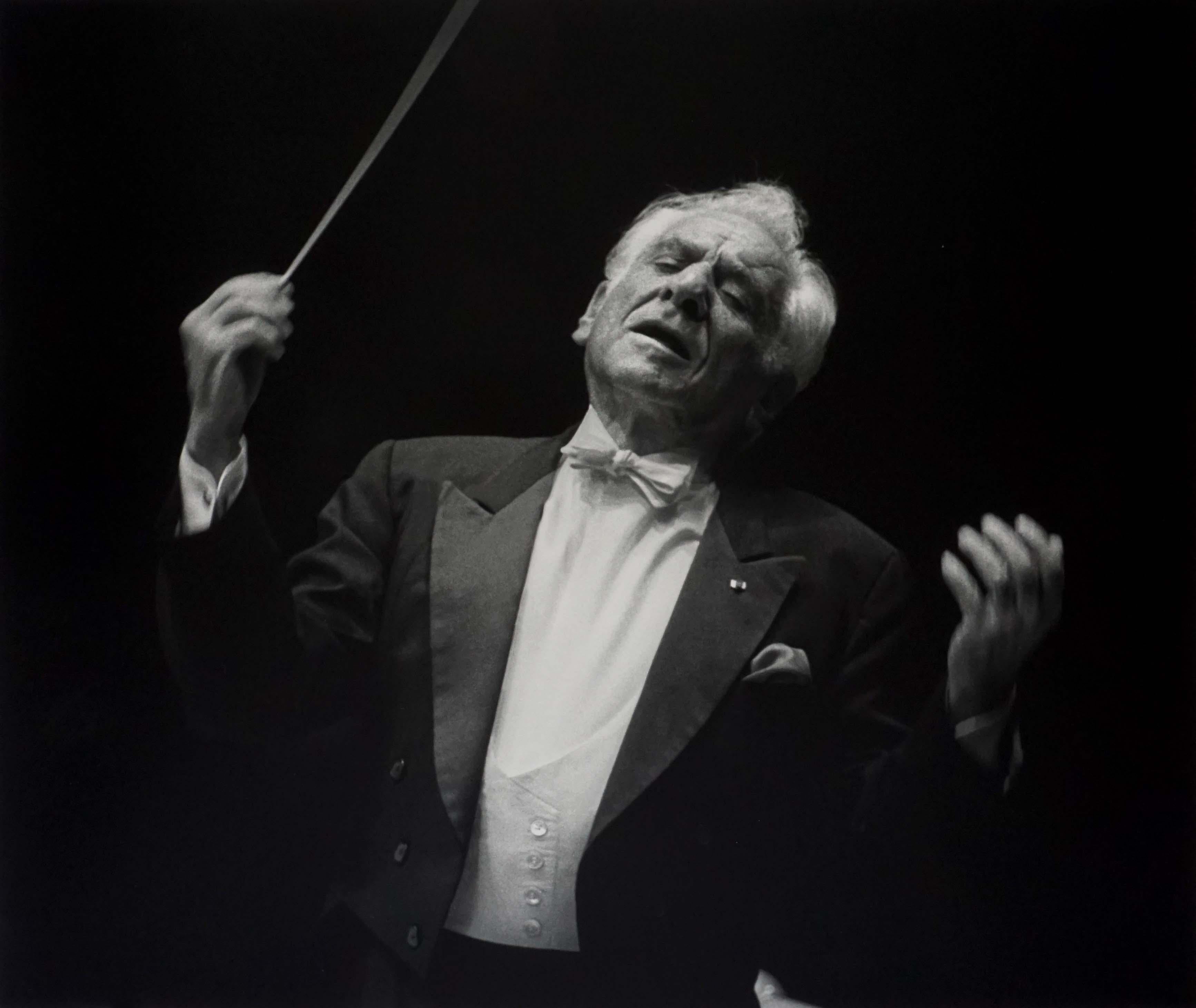 Steve J. Sherman Black and White Photograph - Leonard Bernstein conducting Vienna Philharmonic Orchestra, March 7, 1990