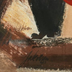 'Cubist Figural', American Modernist Gouache