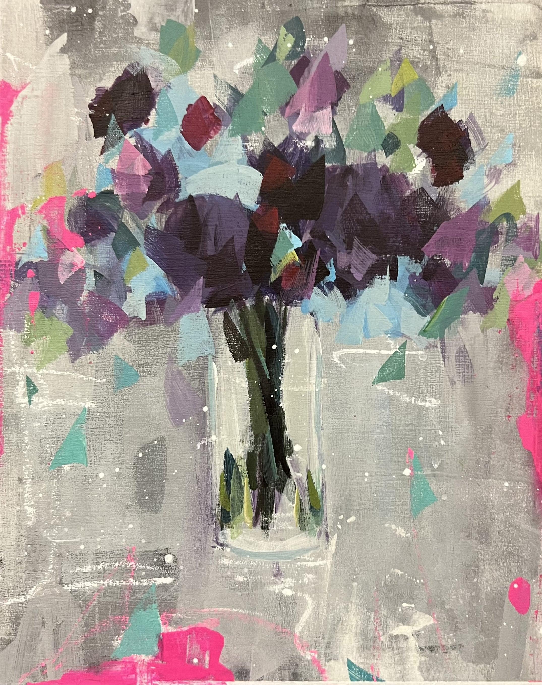 Steve Javiel Still-Life Painting - Concept 02 - Small Flower Impressionist Painting
