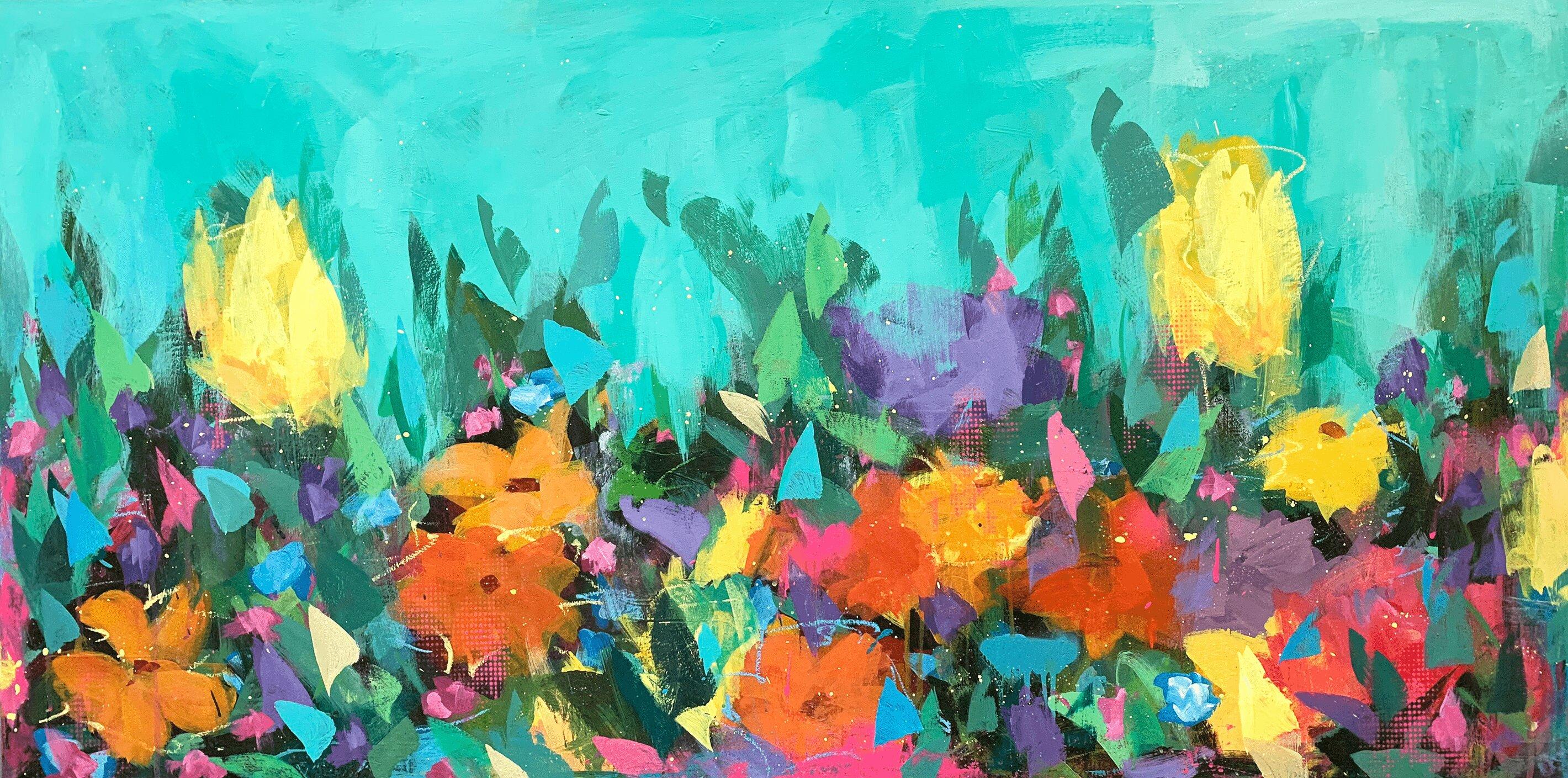 Flow of Energy - Contemporary Floral Landscape Painting