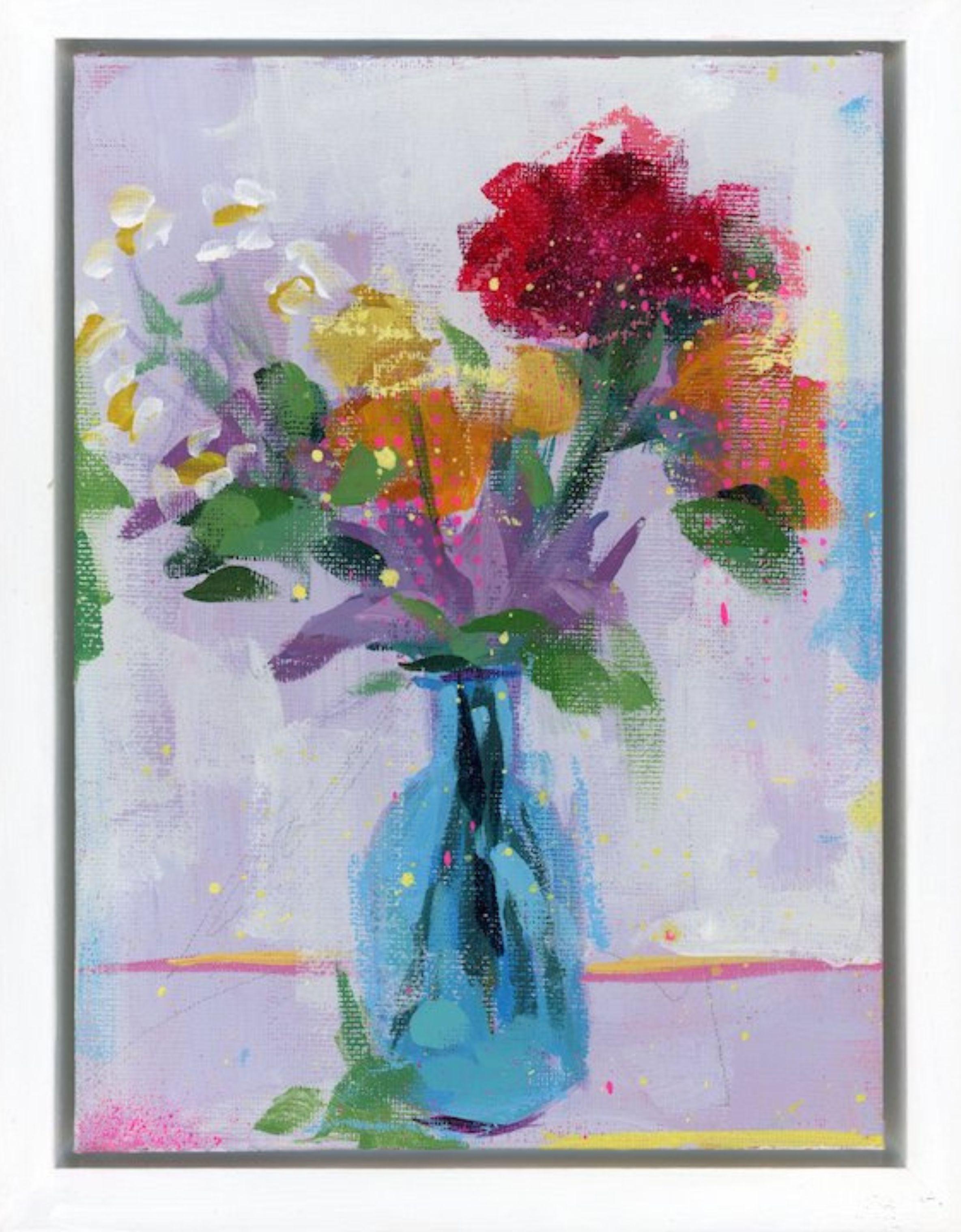 Steve Javiel Still-Life Painting – Blumenstudie Nr. 09 – Impressionistisches Blumengemälde