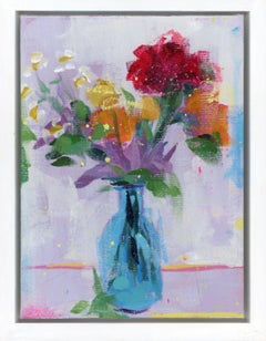Étude de fleurs n° 09 - Peinture impressionniste de fleurs en forme de bouquet