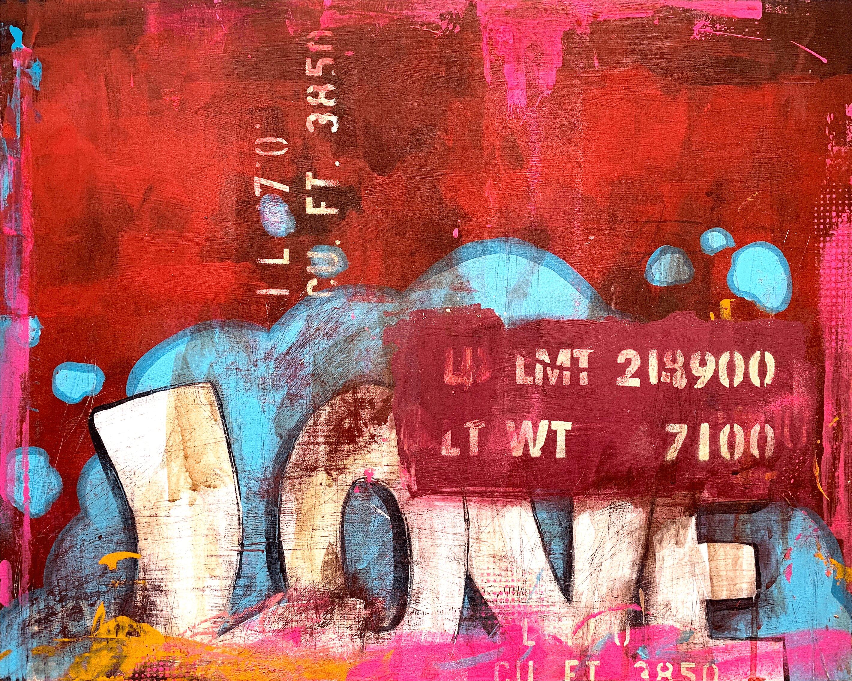 Steve Javiel Still-Life Painting - Love Boxcar - Urban Contemporary Love Painting