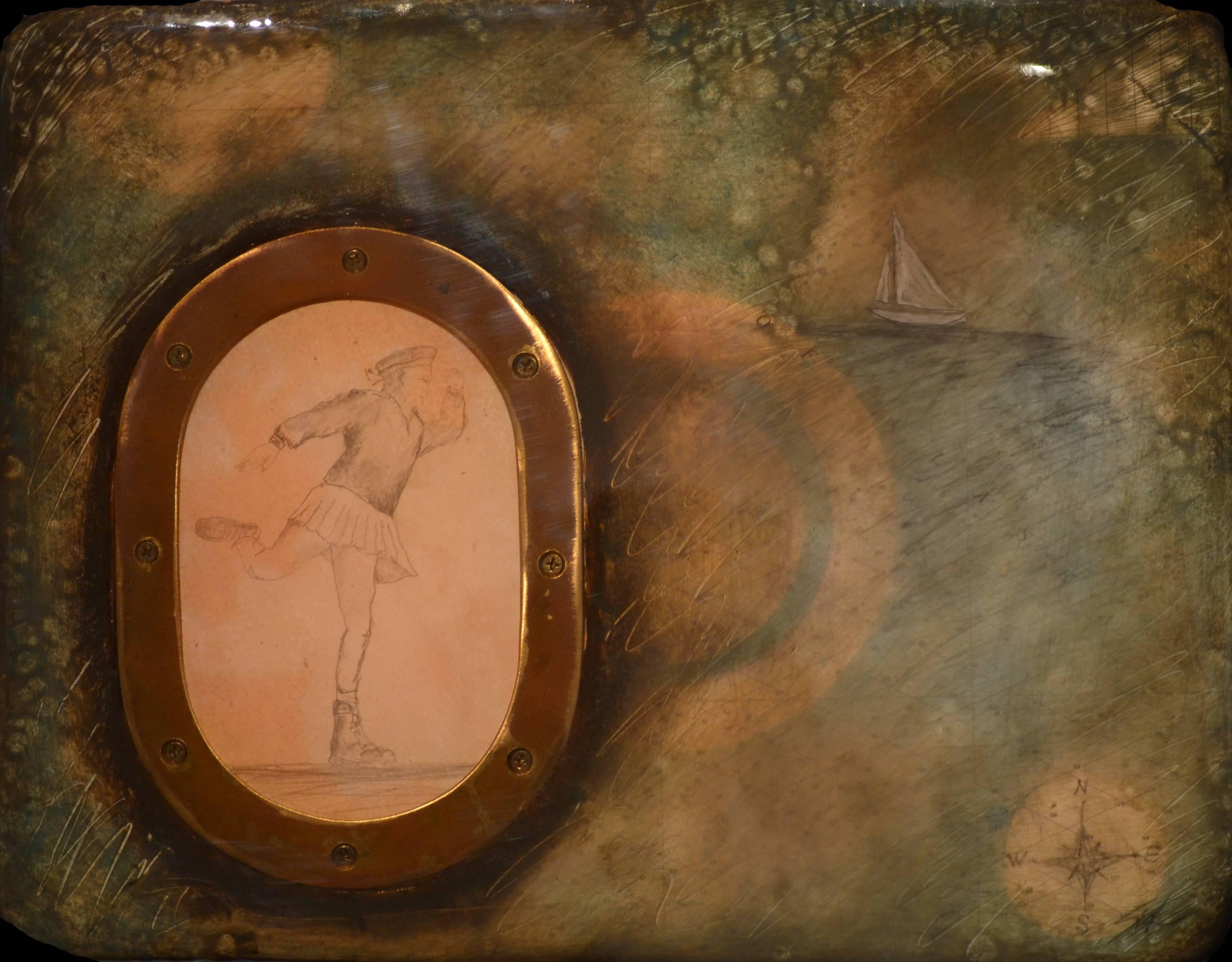 SAILOR AT POSLIED POINT - Mixed Media Art by Steve Jensen