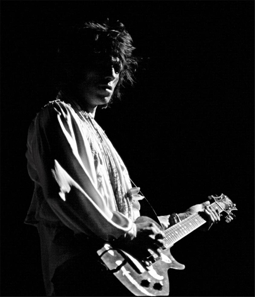 Steve Joester Black and White Photograph - Keith Richards, Rolling Stones at Earls Court Stadium, London, 1975