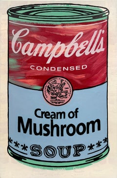Campbell's Cream of Mushroom Soup (hand signed embellished canvas)