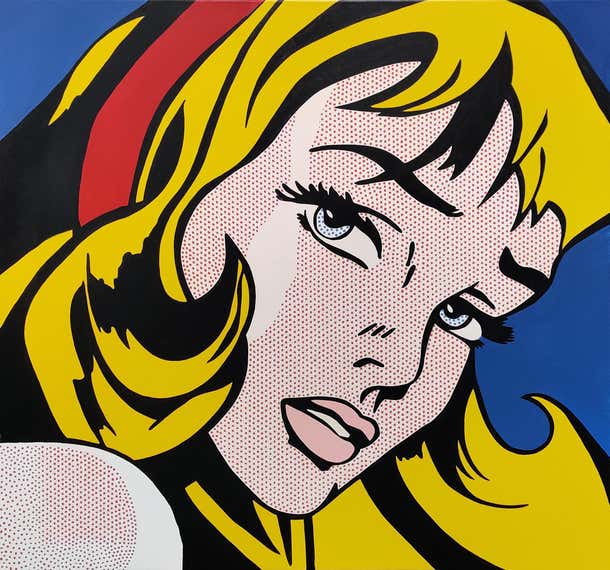 Steve Kaufman CRYING GIRL HOMAGE TO LICHTENSTEIN At 1stDibs Steve steve-kaufman-crying-girl-homage-to-lichtenstein-at-1stdibs-steve
