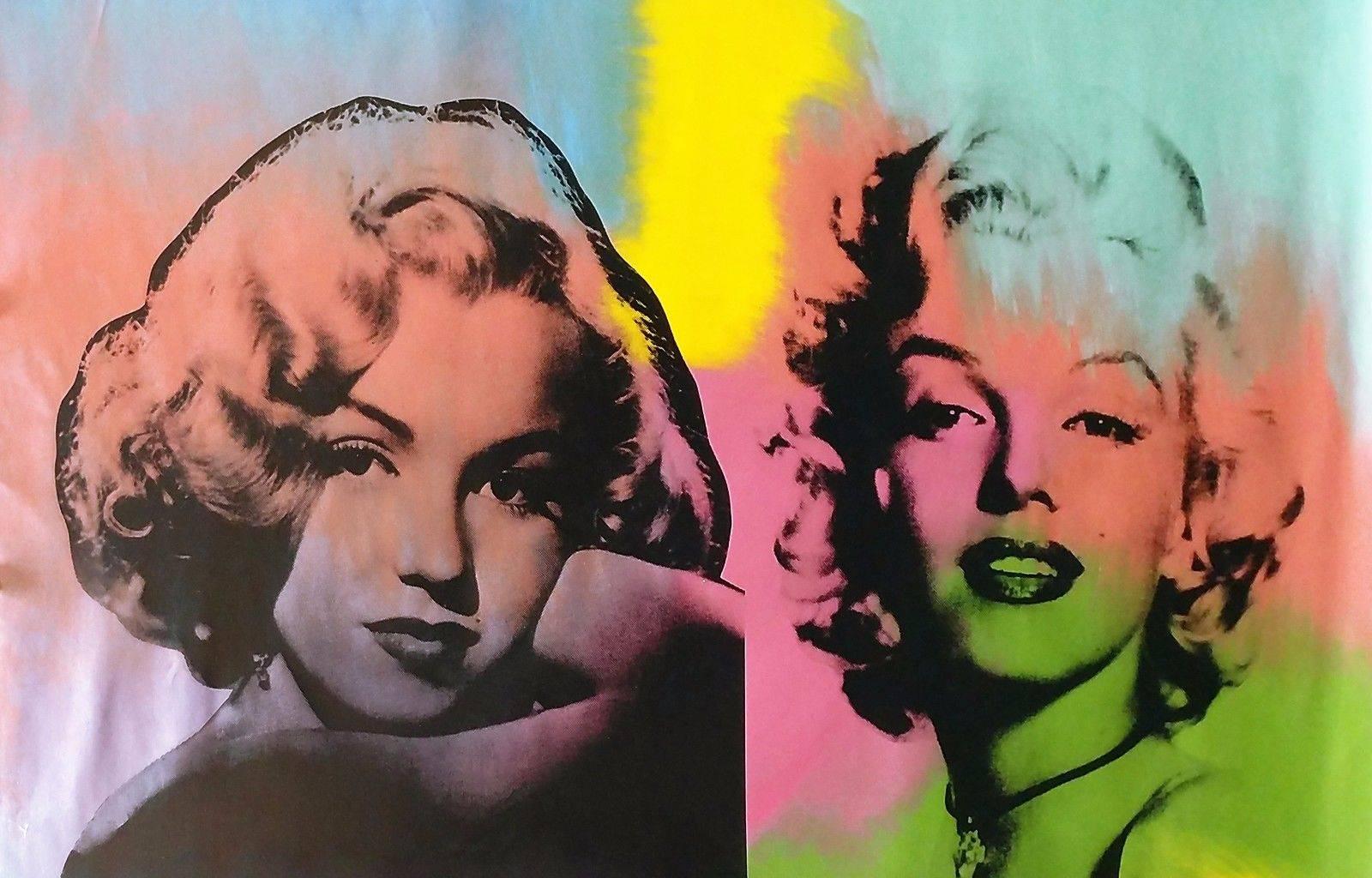 Steve Kaufman Figurative Painting - DOUBLE MARILYN