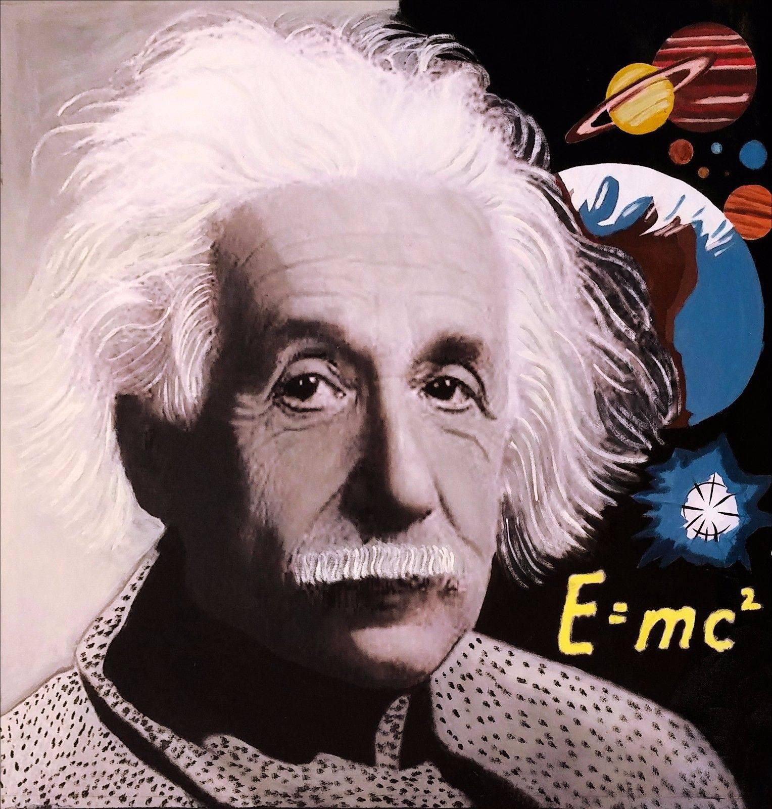 Steve Kaufman Figurative Painting - EINSTEIN E=MC2