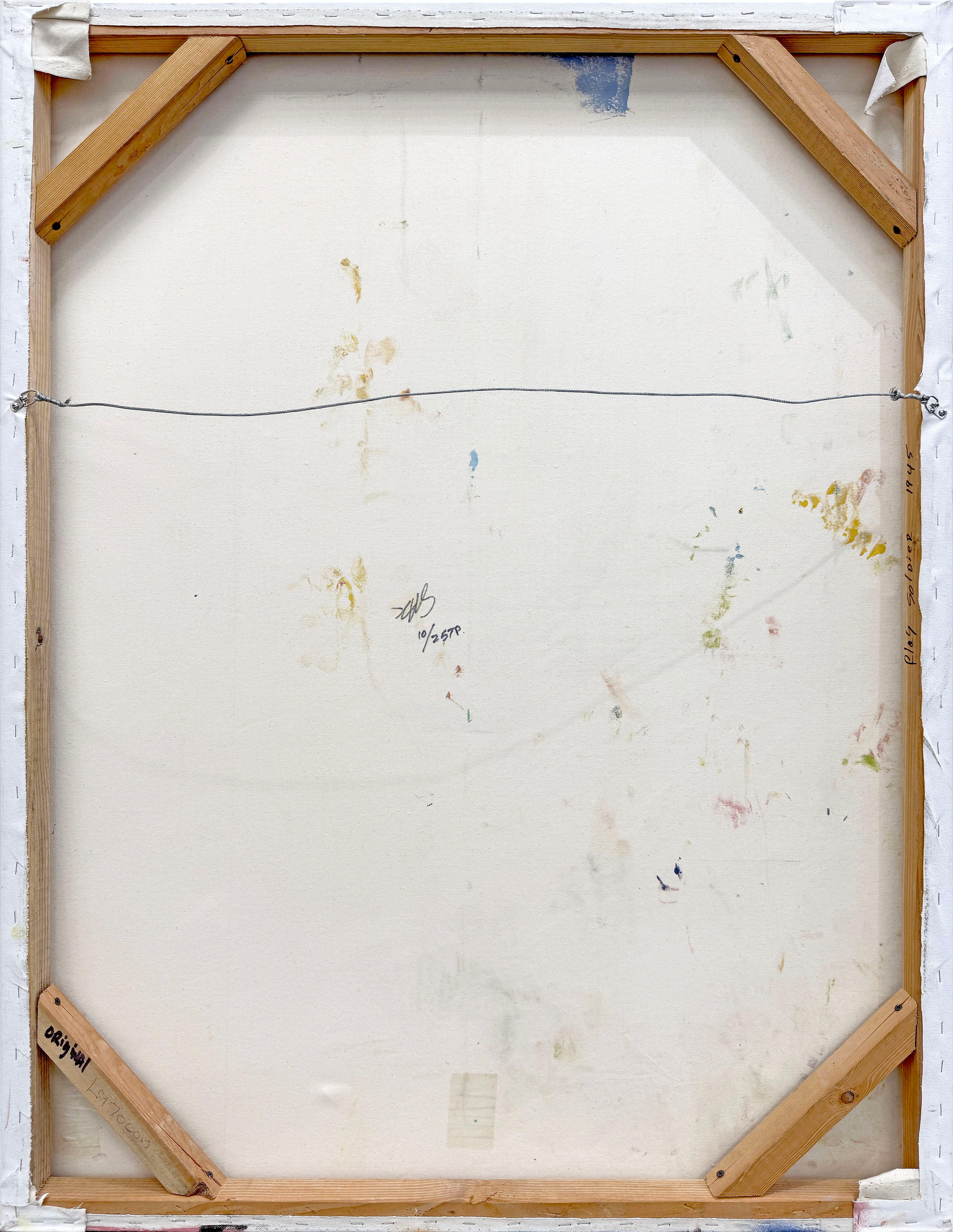 Elvis (grande toile embellie, tendue et signée à la main) - Painting de Steve Kaufman