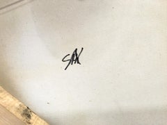 Homage to Dali, Unique Hand Painted Silkscreen on Canvas, 20x46 in. Stretched