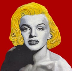 Marilyn - Glamour (Red), large unique painting