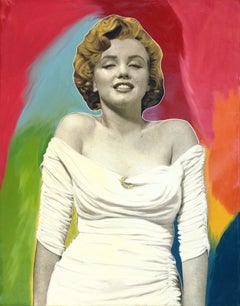 Steve Kaufman - Marilyn Monroe Hollywood Louis Vuitton Original Oil  Painting Trunk - for sale