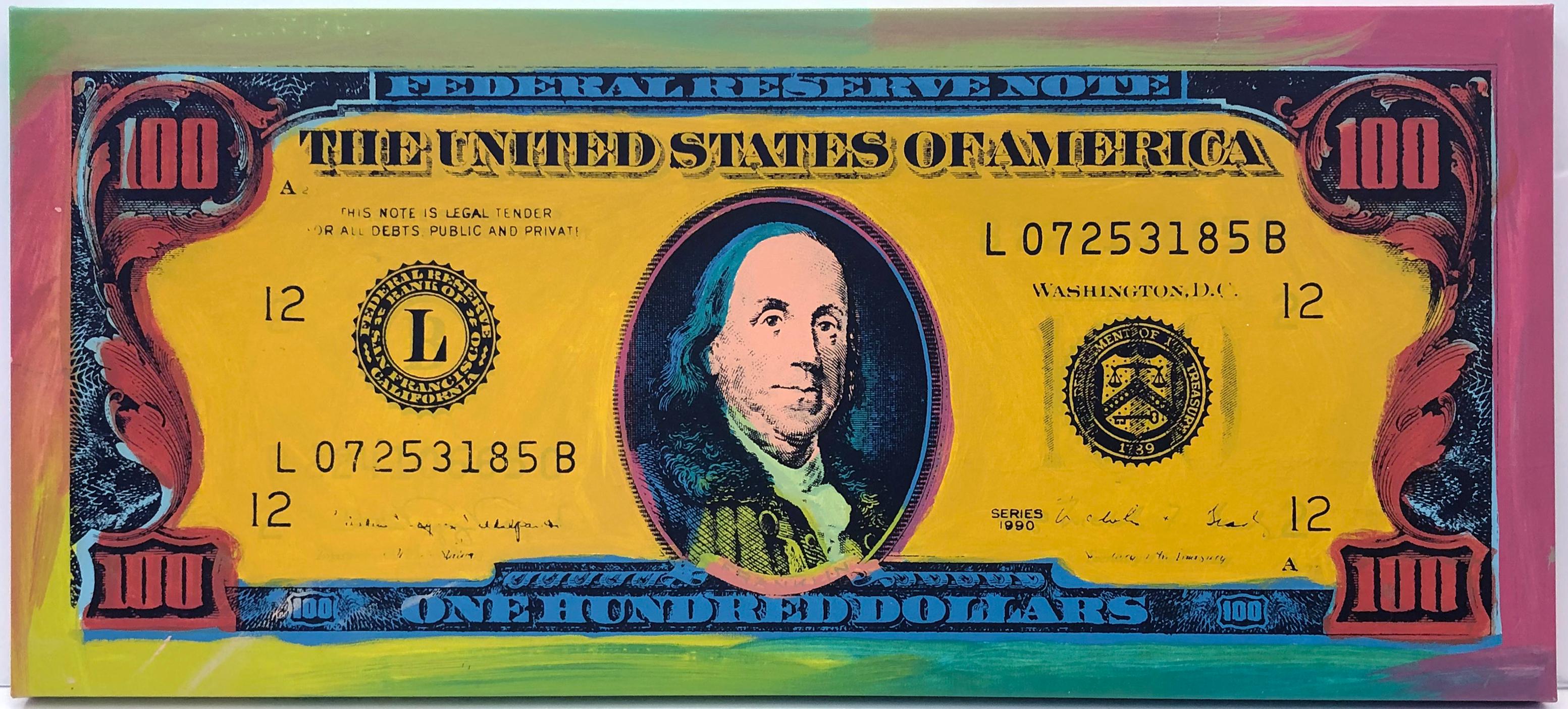 Bill cent dollars Bill (unique sérigraphie peinte à la main sur toile)
