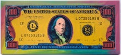 One Hundred Dollar Bill (serigrafia su tela dipinta a mano, unica nel suo genere)