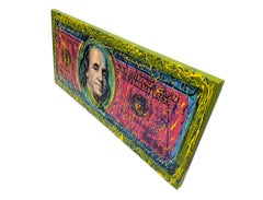 One Hundred Dollar Bill (aufgespannte, handsignierte, verschönerte Leinwand)