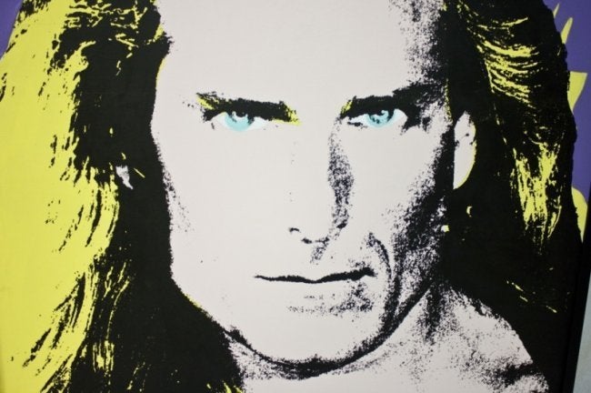 Raro ritratto Pop Art unico nel suo genere di Fabio, icona pop degli anni '80 e '90, realizzato in serigrafia ad olio su tela. Non è numerato e si ritiene che sia unico.

Steven Alan Kaufman O Steve Kaufman, 1960-2010 Artista pop americano, regista,