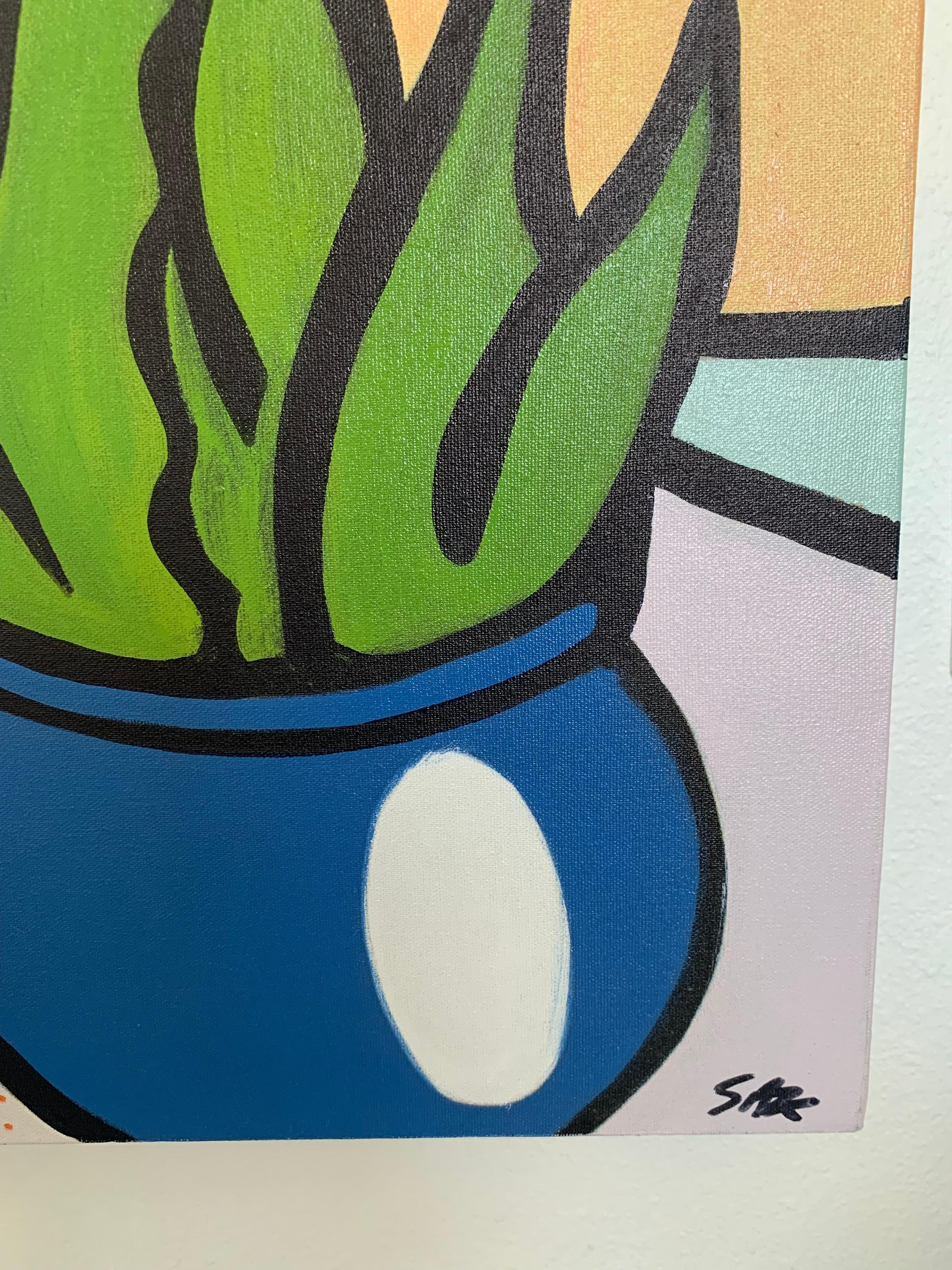 ROOMMATE, OMAGGIO A LICHTENSTEIN Olio originale dipinto a mano su tela Serigrafia in vendita 2