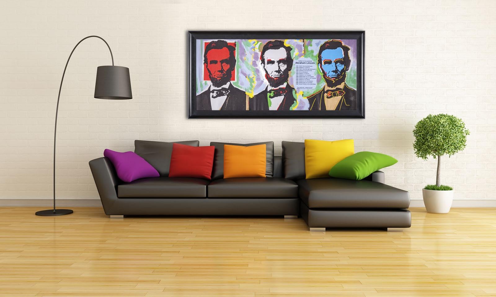 Steve Kaufman Abe Abraham Lincoln Warhol Famous Assistant Oil Painting Canvas For Sale 6