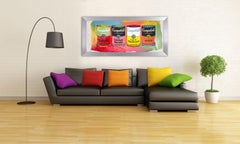 Steve Kaufman Campbells Soup Quad Warhol Famous Assistant Pop Art Painting