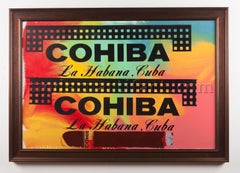 Retro Steve Kaufman Cohiba Cigar 38x50 Original Oil Painting Pop Art Documented