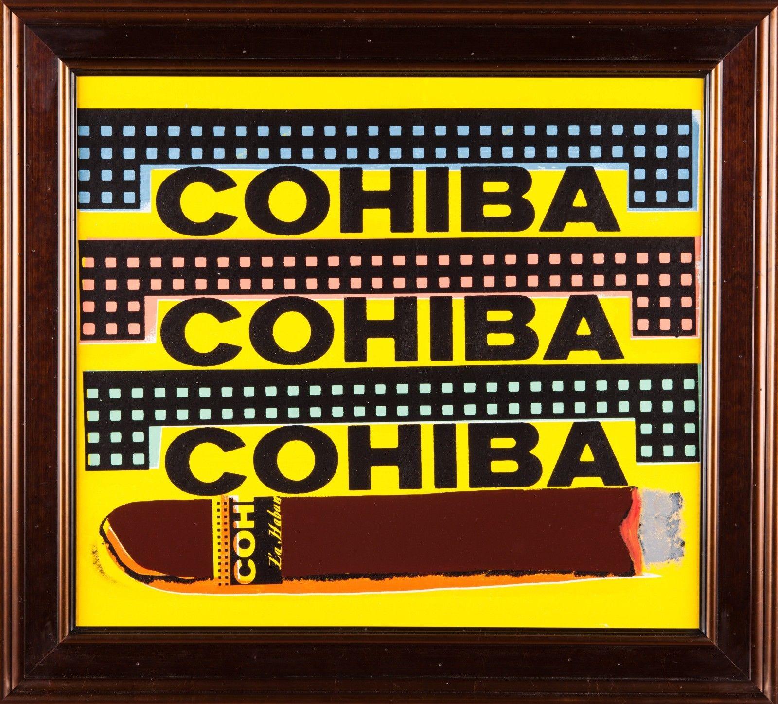 Title: Cohiba  
Medium: Original Oil Painting on Screen print Canvas 
Size: 28 1/2" X 31 1/2"   
Size Framed: 23 1/8" X 26 3/8"  
Edition size: Limited edition 28/50 PP   

This piece is simply amazing with a rich tobacco colored frame to go with
