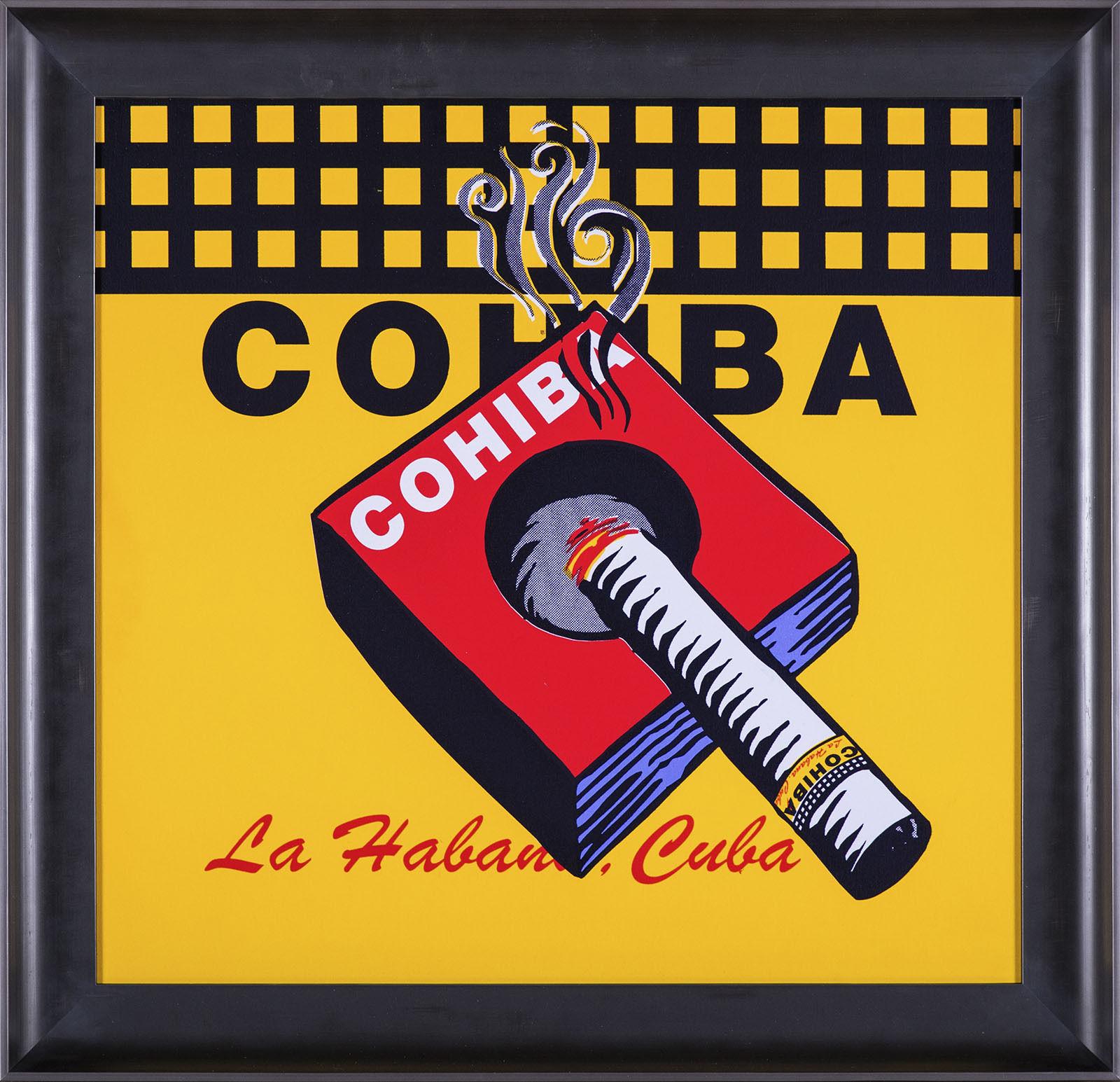 Artist: Steve Kaufman
Title: Cohiba
Size 30 X 29
Medium: Original Oil Painting on Screen print Canvas


 
The condition of the piece is mint.  We used to mount these on stretcher bars and frame.  Recently we have come up with a much better option
