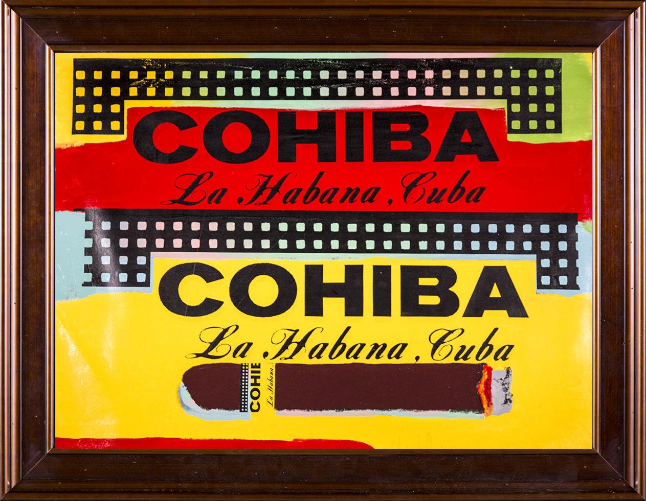 Artist: Steve Kaufman
Title: Double Cohiba
Medium: Original Oil Painting on Screen print Canvas
Size: 36" x 52"
Size Framed: Currently not Framed.  Photos Generated to give you an idea.  We do have another listing identical to this that is framed