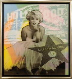 Steve Kaufman Grande 55" Marilyn Monroe Hollywood Star Tela Unica Firmata