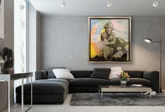 Steve Kaufman Grande 55" Marilyn Monroe Hollywood Star Tela Unica Firmata