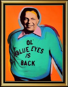 STEVE KAUFMAN Large Original Frank Sinatra Oil Painting On Canvas Signed Artwork